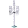 5 Arm Premium Crystal Glass Taper Candle Holder Candelabra With Chandelier Chains 40"
