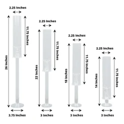 Clear Crystal Glass Hurricane Taper Candle Holders With Tall Cylinder Chimney Tubes -Home Decor Promotional Store CHDLR GLAS 041 SET CLR 98