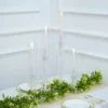 Clear Crystal Glass Hurricane Taper Candle Holders With Tall Cylinder Chimney Tubes