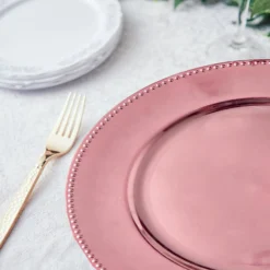 6 Pack Beaded Acrylic Charger Plate, Plastic Round Dinner Charger Tabletop Decor 13" 26 6 Pack Beaded Acrylic Charger Plate, Plastic Round Dinner Charger Tabletop Decor 13" -Home Decor Promotional Store CHRG 1302 046 D06