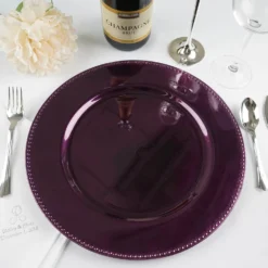 6 Pack Beaded Acrylic Charger Plate, Plastic Round Dinner Charger Tabletop Decor 13" 35 6 Pack Beaded Acrylic Charger Plate, Plastic Round Dinner Charger Tabletop Decor 13" -Home Decor Promotional Store CHRG 1302 EGG 02
