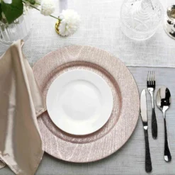 6 Pack Embossed Wood Grain Round Acrylic Charger Plates, Boho Chic Table Decor 13" 27 6 Pack Embossed Wood Grain Round Acrylic Charger Plates, Boho Chic Table Decor 13" -Home Decor Promotional Store CHRG 1303 054 D01