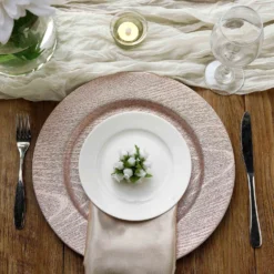 6 Pack Embossed Wood Grain Round Acrylic Charger Plates, Boho Chic Table Decor 13" 26 6 Pack Embossed Wood Grain Round Acrylic Charger Plates, Boho Chic Table Decor 13" -Home Decor Promotional Store CHRG 1303 054 D05