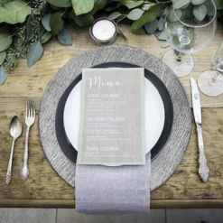 6 Pack Embossed Wood Grain Round Acrylic Charger Plates, Boho Chic Table Decor 13" 30 6 Pack Embossed Wood Grain Round Acrylic Charger Plates, Boho Chic Table Decor 13" -Home Decor Promotional Store CHRG 1303 SILV D21