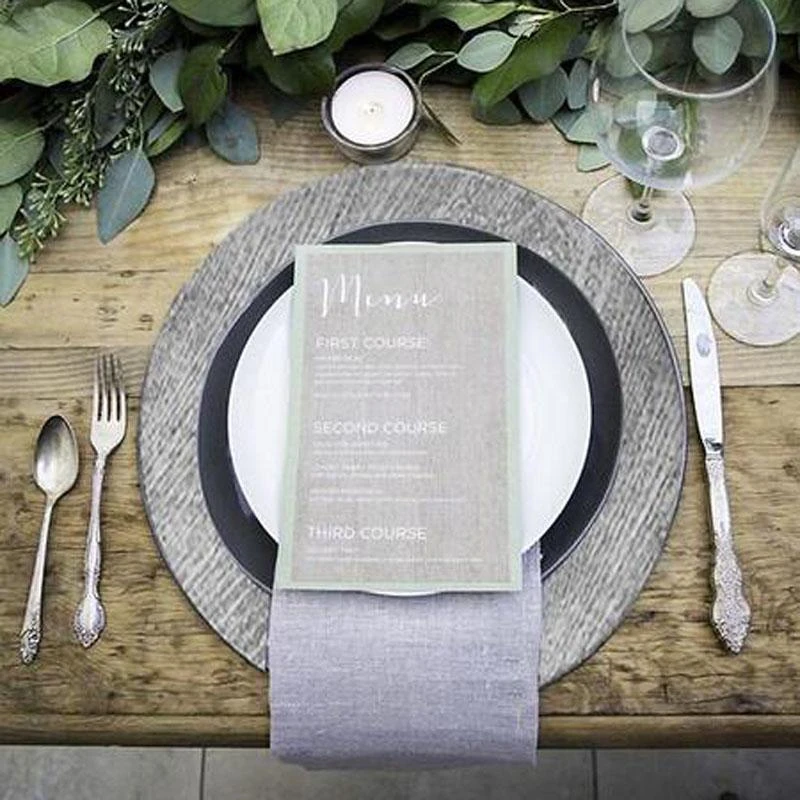 6 Pack Embossed Wood Grain Round Acrylic Charger Plates, Boho Chic Table Decor 13" 14 6 Pack Embossed Wood Grain Round Acrylic Charger Plates, Boho Chic Table Decor 13" - Image 14