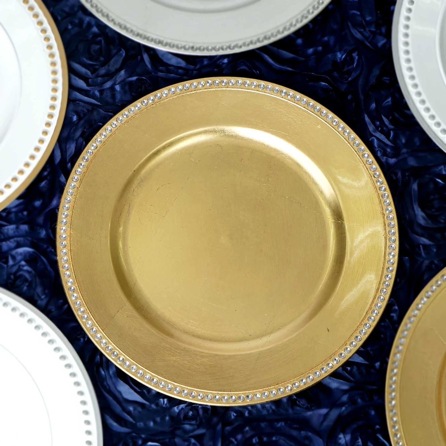 6 Pack Round Acrylic Charger Plates With Rhinestones 13" 4 6 Pack Round Acrylic Charger Plates With Rhinestones 13" - Image 4