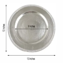 6 Pack Round Acrylic Charger Plates With Rhinestones 13" 17 6 Pack Round Acrylic Charger Plates With Rhinestones 13" -Home Decor Promotional Store CHRG 1306 SILV 98