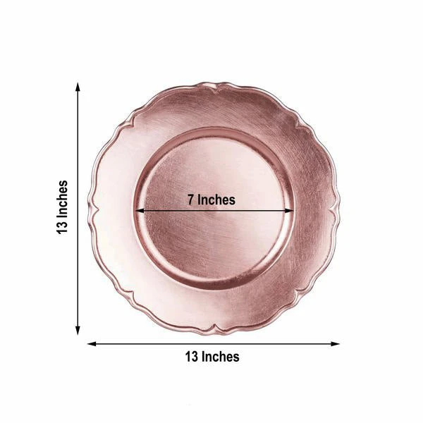 6 Pack Scalloped Edge Hard Acrylic Charger Plates 13" 5 6 Pack Scalloped Edge Hard Acrylic Charger Plates 13" - Image 5