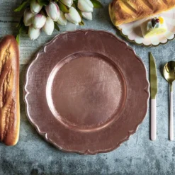 6 Pack Scalloped Edge Hard Acrylic Charger Plates 13" 28 6 Pack Scalloped Edge Hard Acrylic Charger Plates 13" -Home Decor Promotional Store CHRG 1308 046 D02