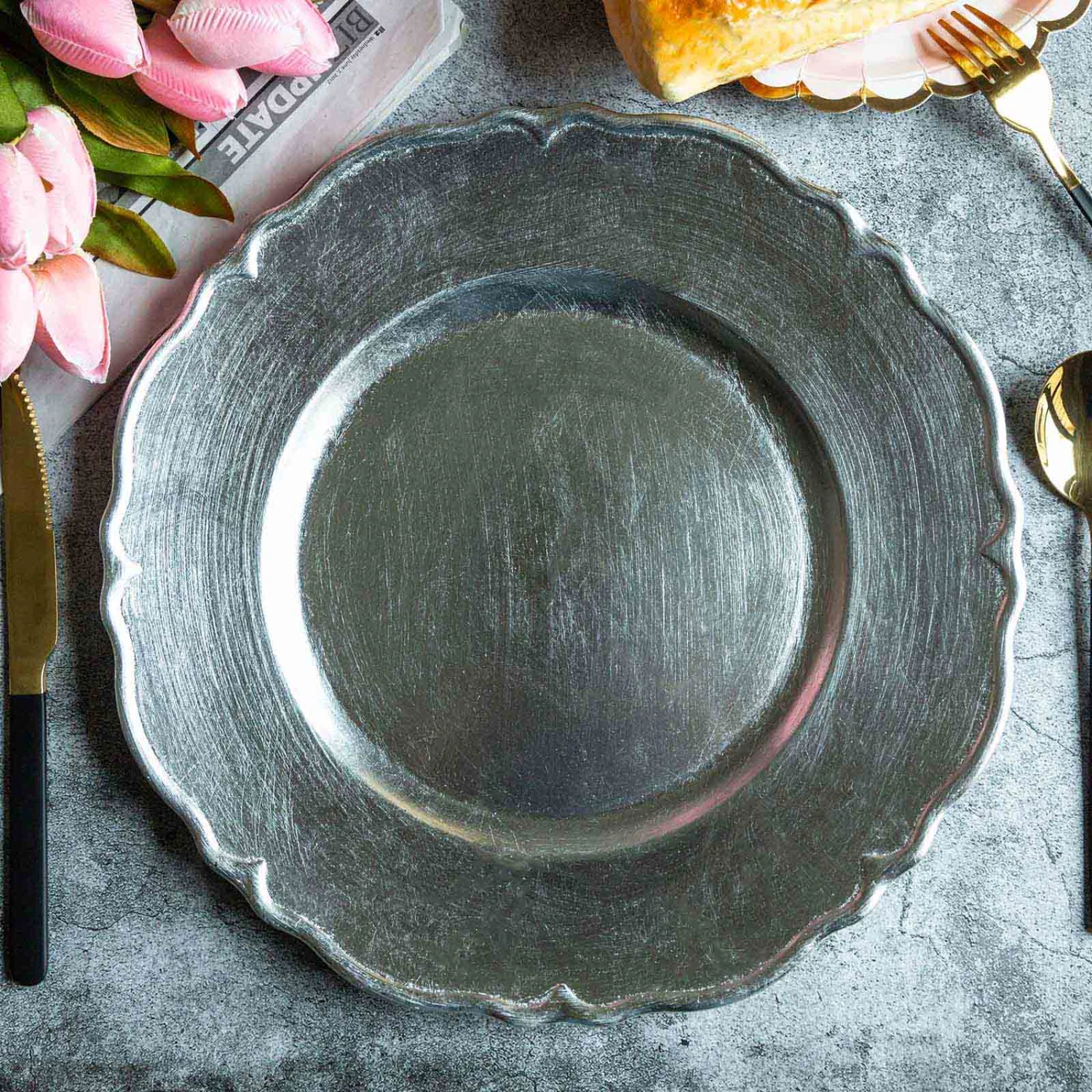 6 Pack Scalloped Edge Hard Acrylic Charger Plates 13" 15 6 Pack Scalloped Edge Hard Acrylic Charger Plates 13" - Image 15