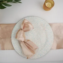 6 Pack Glitter Acrylic Plastic Round Charger Plates 13"