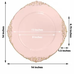 6 Pack Embossed Baroque Round Charger Plates With Antique Design Rim 13" -Home Decor Promotional Store CHRG 1310 046 98