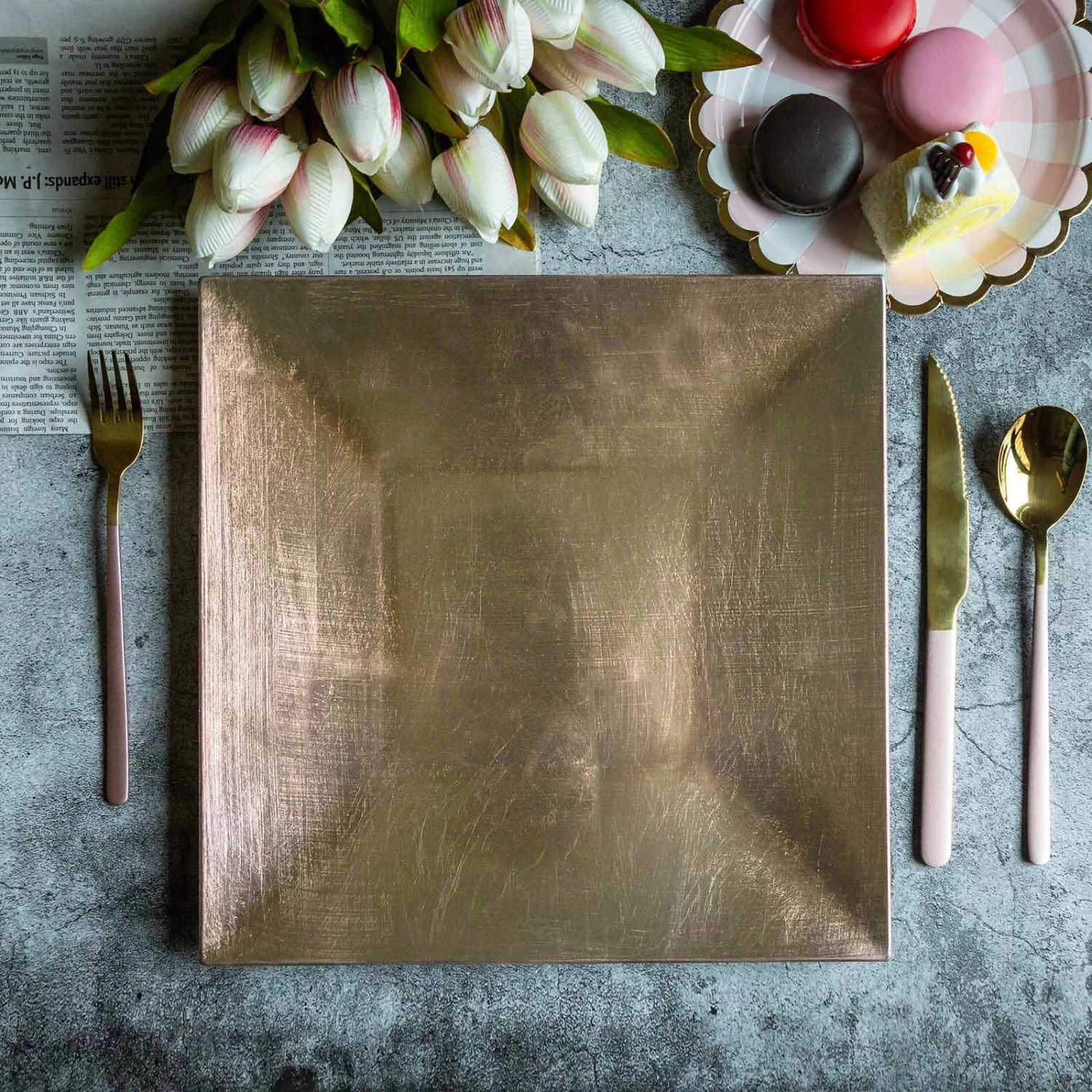 6 Pack Metallic Square Rim Acrylic Charger Plates, Modern/Glam Table Decor 12" 1 6 Pack Metallic Square Rim Acrylic Charger Plates, Modern/Glam Table Decor 12"