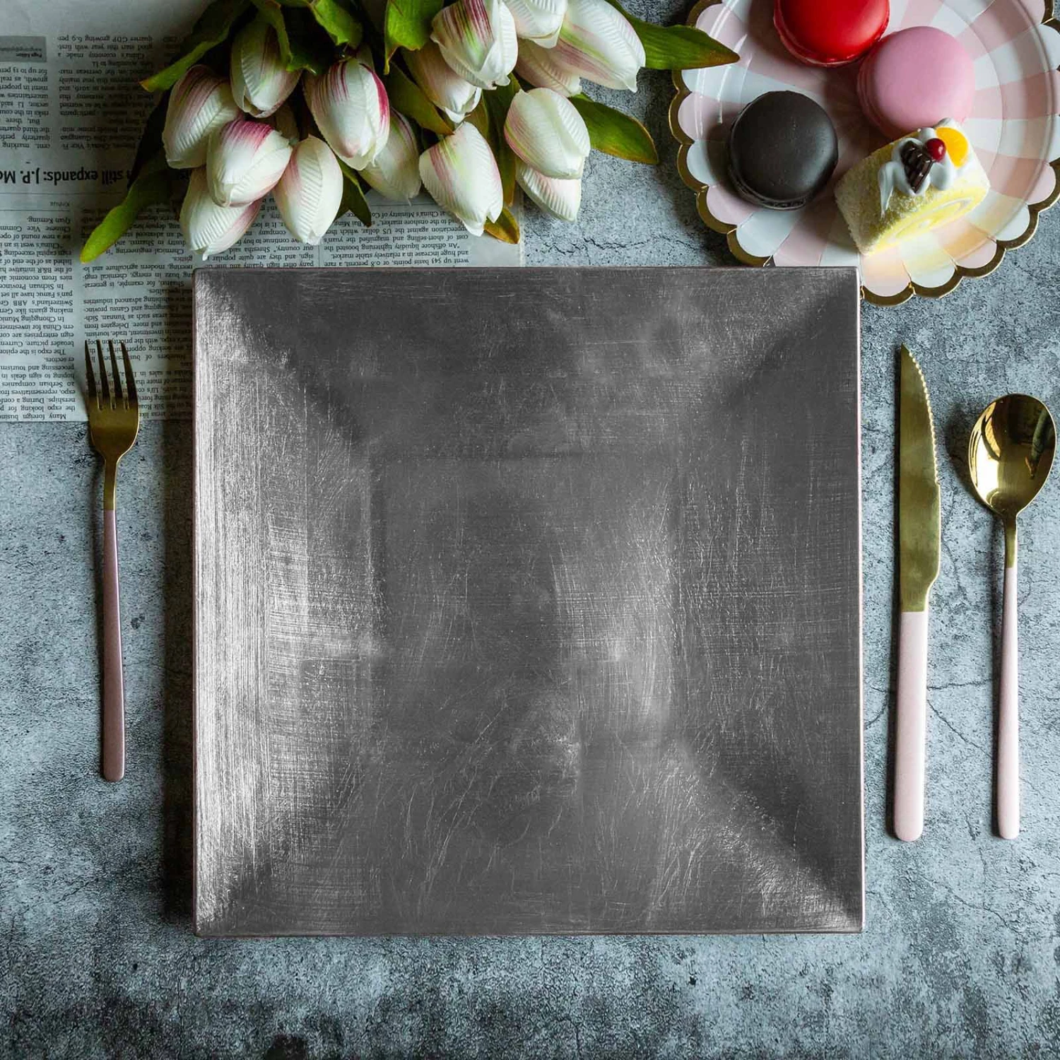 6 Pack Metallic Square Rim Acrylic Charger Plates, Modern/Glam Table Decor 12" 13 6 Pack Metallic Square Rim Acrylic Charger Plates, Modern/Glam Table Decor 12" - Image 13