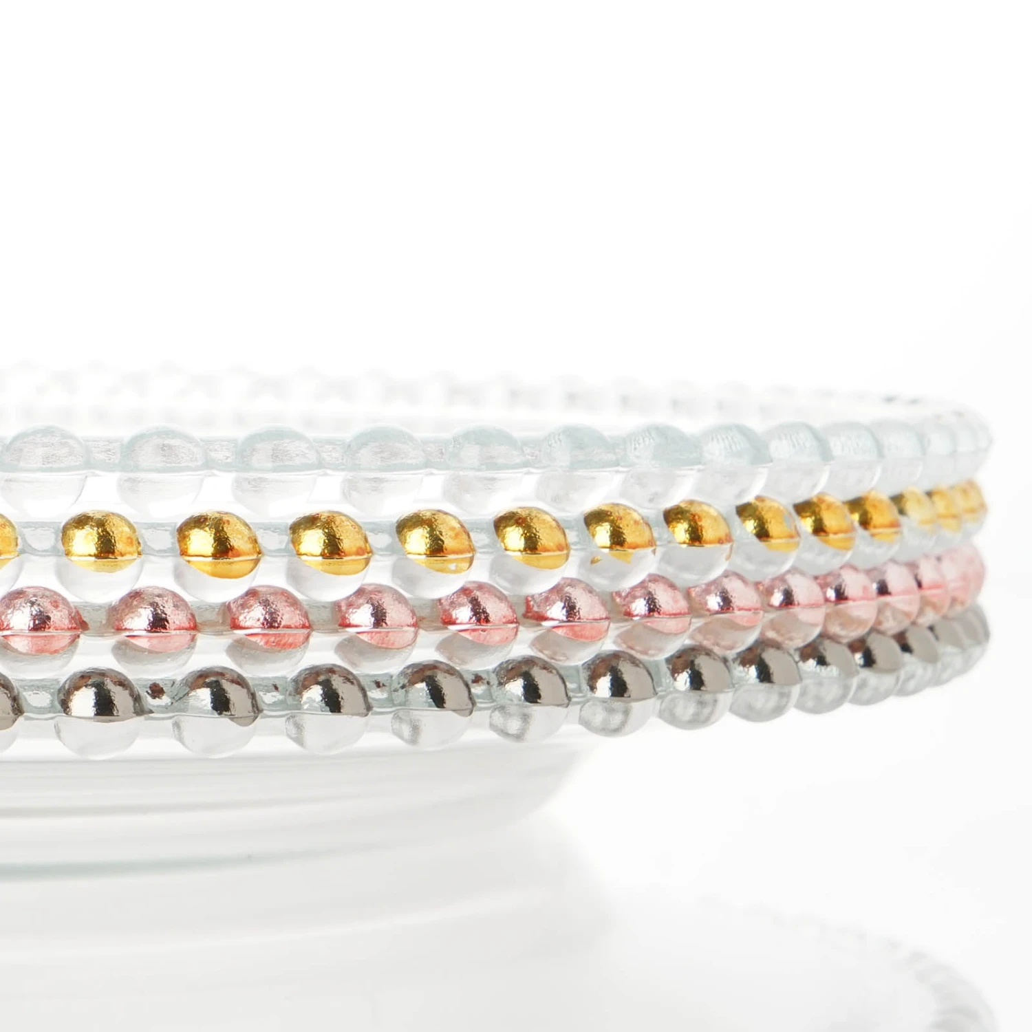 8 Pack Beaded Round Glass Charger Plates, Tabletop Decor 12" 10 8 Pack Beaded Round Glass Charger Plates, Tabletop Decor 12" - Image 10