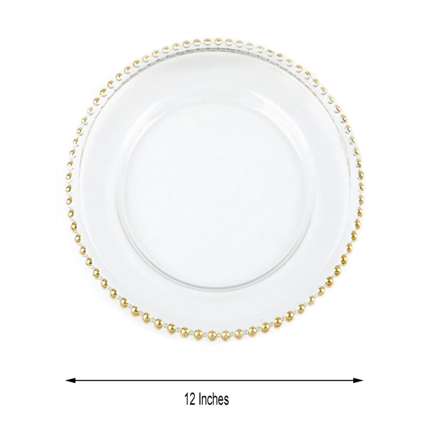 8 Pack Beaded Round Glass Charger Plates, Tabletop Decor 12" 7 8 Pack Beaded Round Glass Charger Plates, Tabletop Decor 12" - Image 7