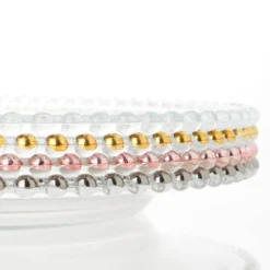 8 Pack Beaded Round Glass Charger Plates, Tabletop Decor 12" 28 8 Pack Beaded Round Glass Charger Plates, Tabletop Decor 12" -Home Decor Promotional Store CHRG 4239 GOLD D06