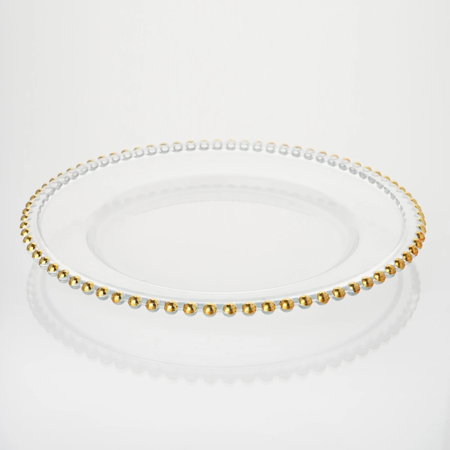 8 Pack Beaded Round Glass Charger Plates, Tabletop Decor 12" 15 8 Pack Beaded Round Glass Charger Plates, Tabletop Decor 12" - Image 15