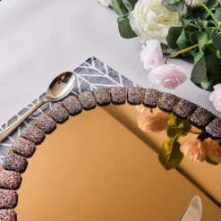 2 Pack Glitter Jeweled Rim Glass Mirror Charger Plates 13" -Home Decor Promotional Store CHRG GLAS0002 GOLD D07.progressive 76eac5a5 0efe 4820 8e30 2214595fab87