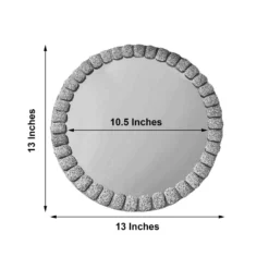 2 Pack Glitter Jeweled Rim Glass Mirror Charger Plates 13" -Home Decor Promotional Store CHRG GLAS0002 SILV 98.progressive 57c1253c 42db 41d8 bfff 17e18f1802fa