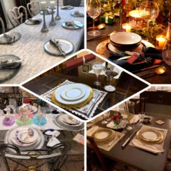 8 Pack Round Glass Charger Plates With Metallic Spray Rim 13" 16 8 Pack Round Glass Charger Plates With Metallic Spray Rim 13" -Home Decor Promotional Store CHRG GLAS0003 EBC2