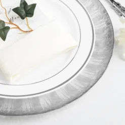 8 Pack Round Glass Charger Plates With Metallic Spray Rim 13" 27 8 Pack Round Glass Charger Plates With Metallic Spray Rim 13" -Home Decor Promotional Store CHRG GLAS0003 SILV D06.progressive f68be0b8 df33 4fac 9a29 5de79c6e12ed