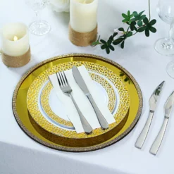 2 Pack Mirror Glass Charger Plates With Rhinestone Rim 13" Round 23 2 Pack Mirror Glass Charger Plates With Rhinestone Rim 13" Round -Home Decor Promotional Store CHRG GLAS0004 GOLD D01.progressive ec9d49d3 d412 470b 995c 9b4e24d2525f