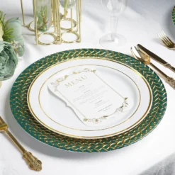 8 Pack Luxurious Braided Rim Glass Charger Plates, Clear Round Charger Plates 13" 32 8 Pack Luxurious Braided Rim Glass Charger Plates, Clear Round Charger Plates 13" -Home Decor Promotional Store CHRG GLAS0005 GRN D01