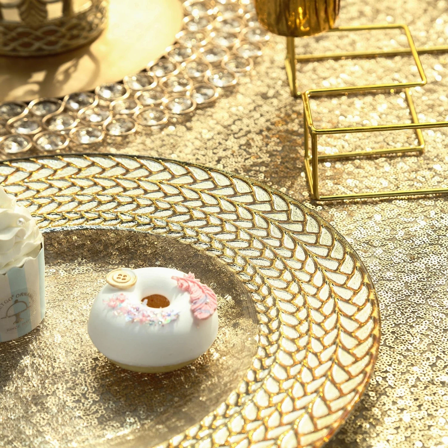 8 Pack Luxurious Braided Rim Glass Charger Plates, Clear Round Charger Plates 13" 14 8 Pack Luxurious Braided Rim Glass Charger Plates, Clear Round Charger Plates 13" - Image 14