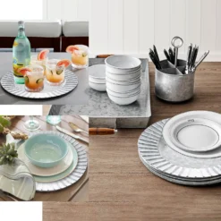 4 Pack Silver Galvanized Metal Charger Plates With Ruffled Rim 13" 14 4 Pack Silver Galvanized Metal Charger Plates With Ruffled Rim 13" -Home Decor Promotional Store CHRG MET0001 EBC2