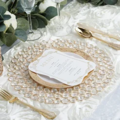 Wired Metal Acrylic Crystal Beaded Charger Plate 14" -Home Decor Promotional Store CHRG MET0002 14 GOLD D02 de9dd269 5467 462e 8332 59372181d5f7