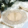 Wired Metal Acrylic Crystal Beaded Charger Plate 14"