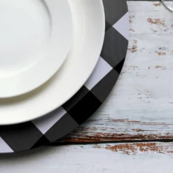 4 Pack Buffalo Plaid Metal Charger Plates, Checkered Picnic Dinner Charger Plates 13" 21 4 Pack Buffalo Plaid Metal Charger Plates, Checkered Picnic Dinner Charger Plates 13" -Home Decor Promotional Store CHRG MET0003 BLK D02.progressive 176e844c caa9 4a72 9229 bf0b35d997ee