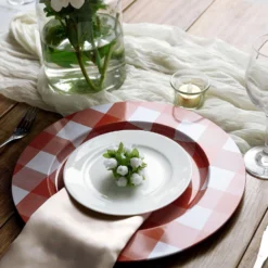 4 Pack Buffalo Plaid Metal Charger Plates, Checkered Picnic Dinner Charger Plates 13" 23 4 Pack Buffalo Plaid Metal Charger Plates, Checkered Picnic Dinner Charger Plates 13" -Home Decor Promotional Store CHRG MET0003 RED D01.progressive 755c6bb0 bb97 4e84 9815 0804d7591007