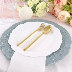 6 Pack Vintage Plastic Serving Plates With Engraved Baroque Rim, Round Disposable Charger Plates 14" 24 6 Pack Vintage Plastic Serving Plates With Engraved Baroque Rim, Round Disposable Charger Plates 14" -Home Decor Promotional Store CHRG PLST0003 086 D07