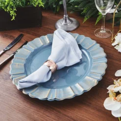 6 Pack Acrylic Plastic Charger Plates With Gold Brushed Wavy Scalloped Rim 13" Round 23 6 Pack Acrylic Plastic Charger Plates With Gold Brushed Wavy Scalloped Rim 13" Round -Home Decor Promotional Store CHRG PLST0004 086 D06