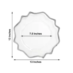 6 Pack Scalloped Edge Clear Acrylic Plastic Charger Plates, Round Dinner Charger Plates 13" -Home Decor Promotional Store CHRG PLST0005 SILV 98.progressive a692b96f 7bc0 41ab b563 075777e7dc59
