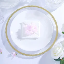 6 Pack Clear Sunray Wavy Rim Acrylic Plastic Charger Plates, Round Dinner Charger Plates 13" -Home Decor Promotional Store CHRG PLST0006 GOLD 01.progressive a179e16b b193 497d 84ec c01dd1690180