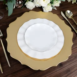 6 Pack Scalloped Rim Acrylic Charger Plates, Round Plastic Charger Plates 13" -Home Decor Promotional Store CHRG PLST0008 GOLD D08.progressive 9581182e e4e3 44aa ac75 de4323977044