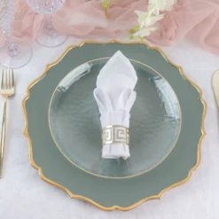 6 Pack Scalloped Rim Acrylic Charger Plates, Round Plastic Charger Plates 13" -Home Decor Promotional Store CHRG PLST0008 OLVE D05