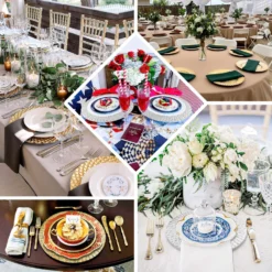 6 Pack Peacock Pattern Acrylic Plastic Serving Plates, Round Disposable Charger Plates 13" -Home Decor Promotional Store CHRG PLST0011 EBC2