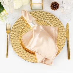 6 Pack Peacock Pattern Acrylic Plastic Serving Plates, Round Disposable Charger Plates 13" -Home Decor Promotional Store CHRG PLST0011 GOLD D01