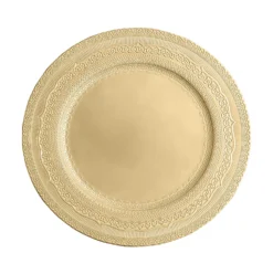 6 Pack Rustic Lace Embossed Acrylic Plastic Charger Plates 13" 32 6 Pack Rustic Lace Embossed Acrylic Plastic Charger Plates 13" -Home Decor Promotional Store CHRG PLST0013 GOLD 99