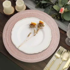 6 Pack Rustic Lace Embossed Acrylic Plastic Charger Plates 13" 36 6 Pack Rustic Lace Embossed Acrylic Plastic Charger Plates 13" -Home Decor Promotional Store CHRG PLST0013 RG D01