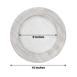 6 Pack Rustic Lace Embossed Acrylic Plastic Charger Plates 13" 24 6 Pack Rustic Lace Embossed Acrylic Plastic Charger Plates 13" -Home Decor Promotional Store CHRG PLST0013 WHT 98