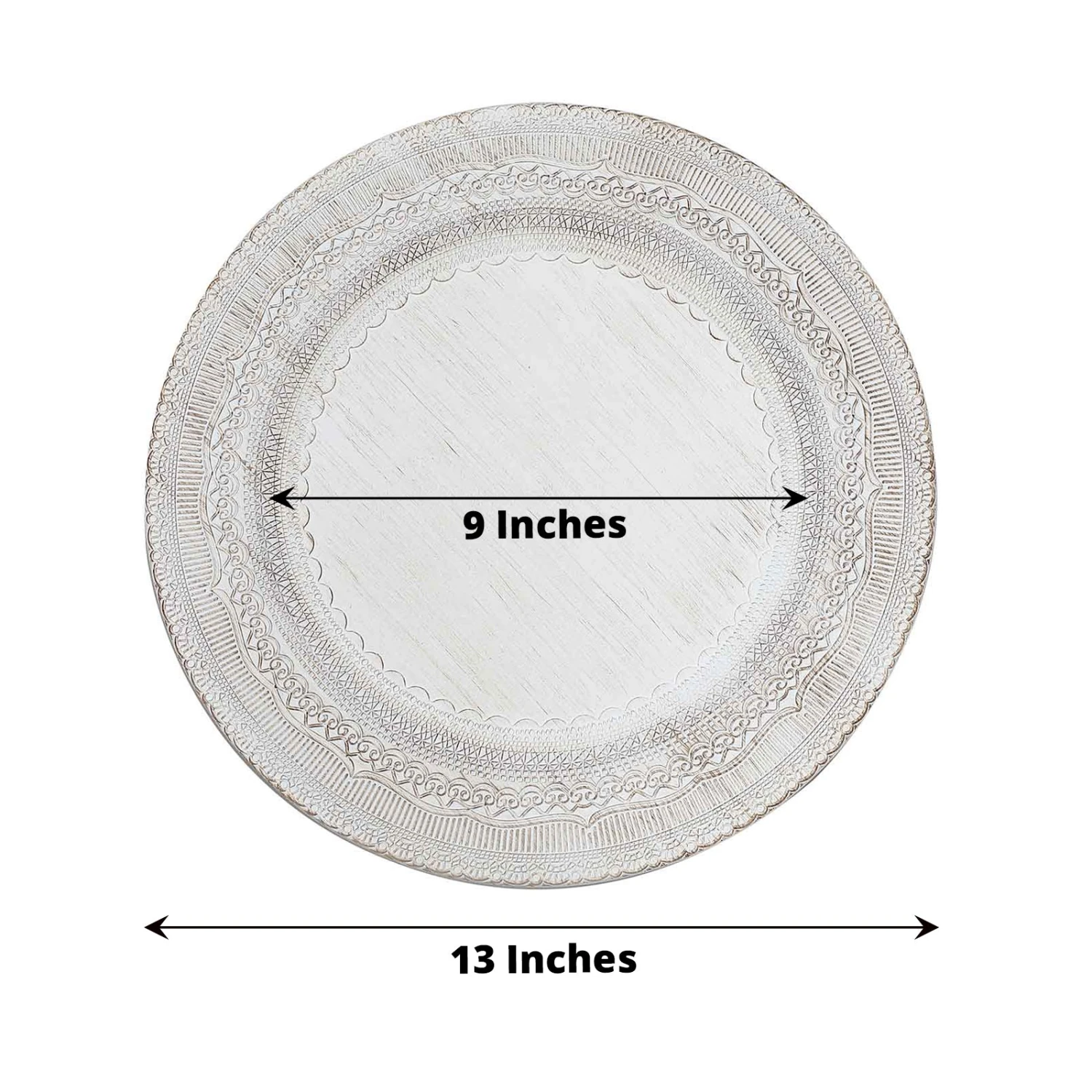 6 Pack Rustic Lace Embossed Acrylic Plastic Charger Plates 13" 5 6 Pack Rustic Lace Embossed Acrylic Plastic Charger Plates 13" - Image 5