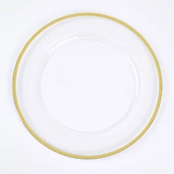 10 Pack Clear Heavy Duty Plastic Serving Trays, Disposable Charger Plates Tableware 12" -Home Decor Promotional Store CHRG PLST0016 12 CLGD 99