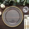10 Pack Clear Heavy Duty Plastic Serving Trays, Disposable Charger Plates Tableware 12"