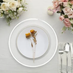 10 Pack Clear Heavy Duty Plastic Serving Trays, Disposable Charger Plates Tableware 12" -Home Decor Promotional Store CHRG PLST0016 12 CLSV D09