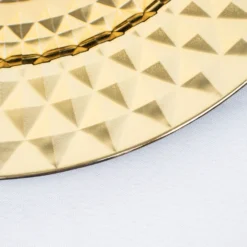 6 Pack Sparkling Diamond Disposable Dinner Serving Plates, Shiny Round Plastic Charger Plates 13" -Home Decor Promotional Store CHRG PLST0017 GOLD D09